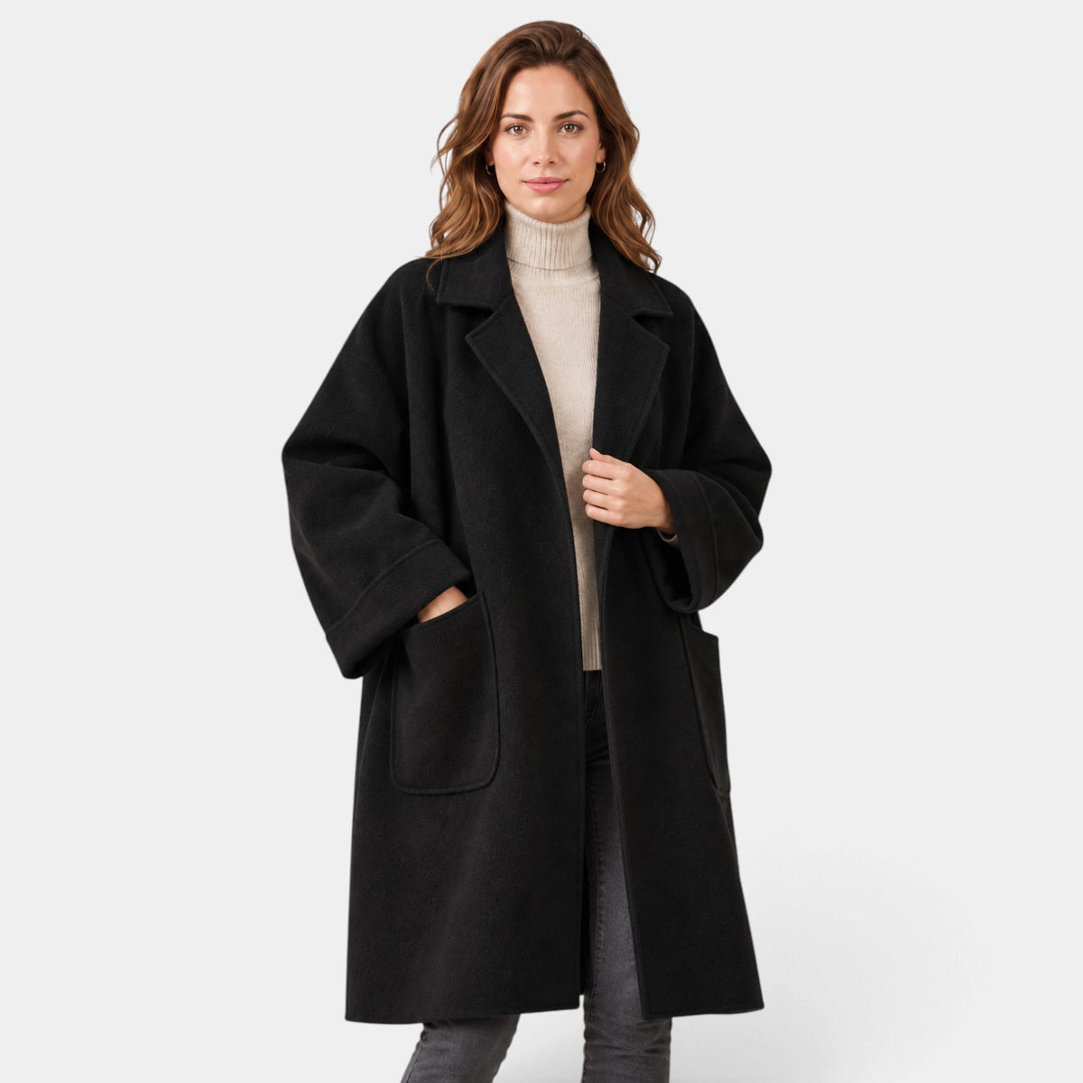 Abrigo Largo de Lana Suave para Mujer