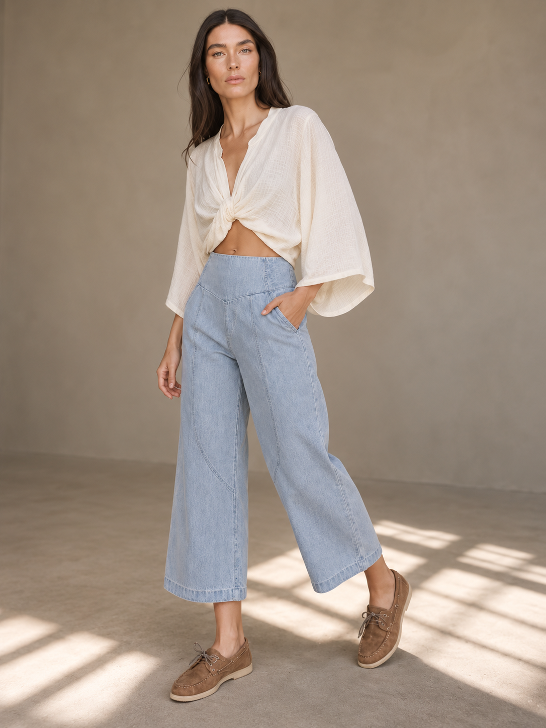 Pantalón Mujer Ancho Estilo Harén