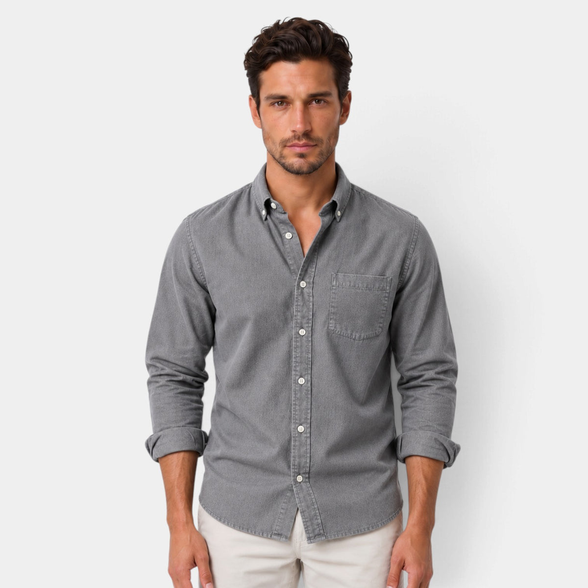 Men's Casual Relaxed Fit Long Sleeve Shirt