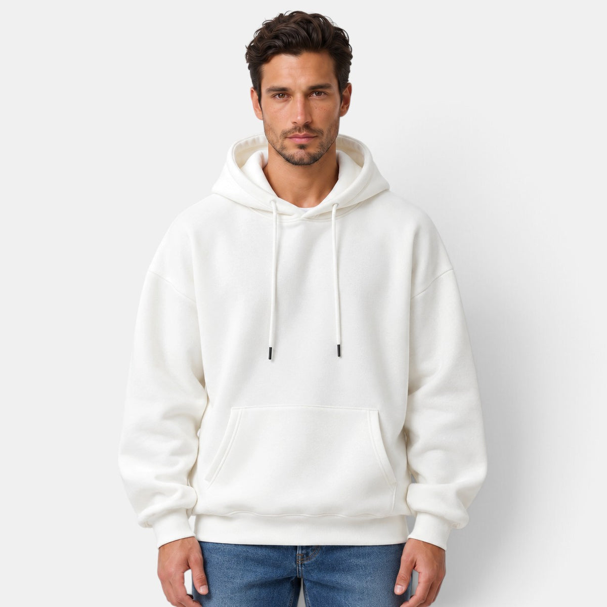 Men's Oversized Velvet Hoodie - Pullover Hooded Sweatshirt