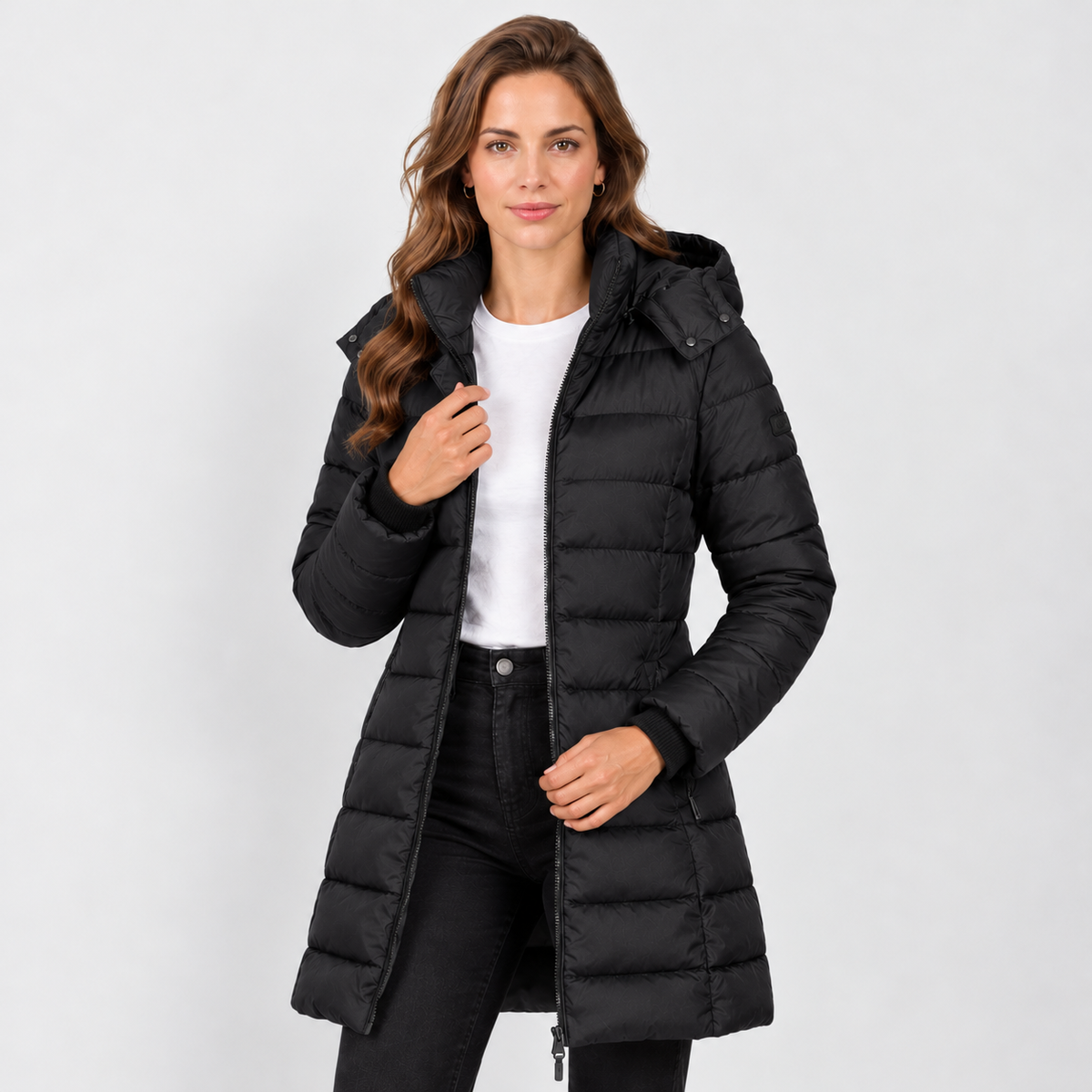 Chaqueta Acolchada con Capucha para Mujer, Abrigo de Invierno