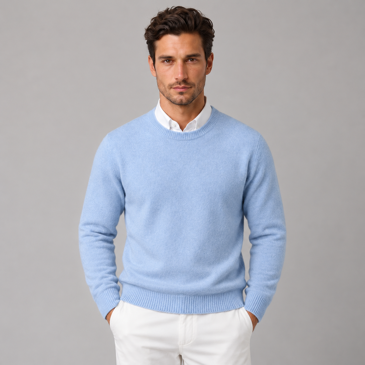 Jersey de Cachemira para Hombre de Corte Clásico