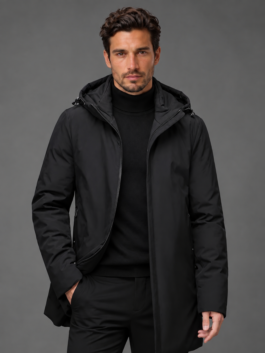 Chaqueta Hombre Impermeable con Capucha
