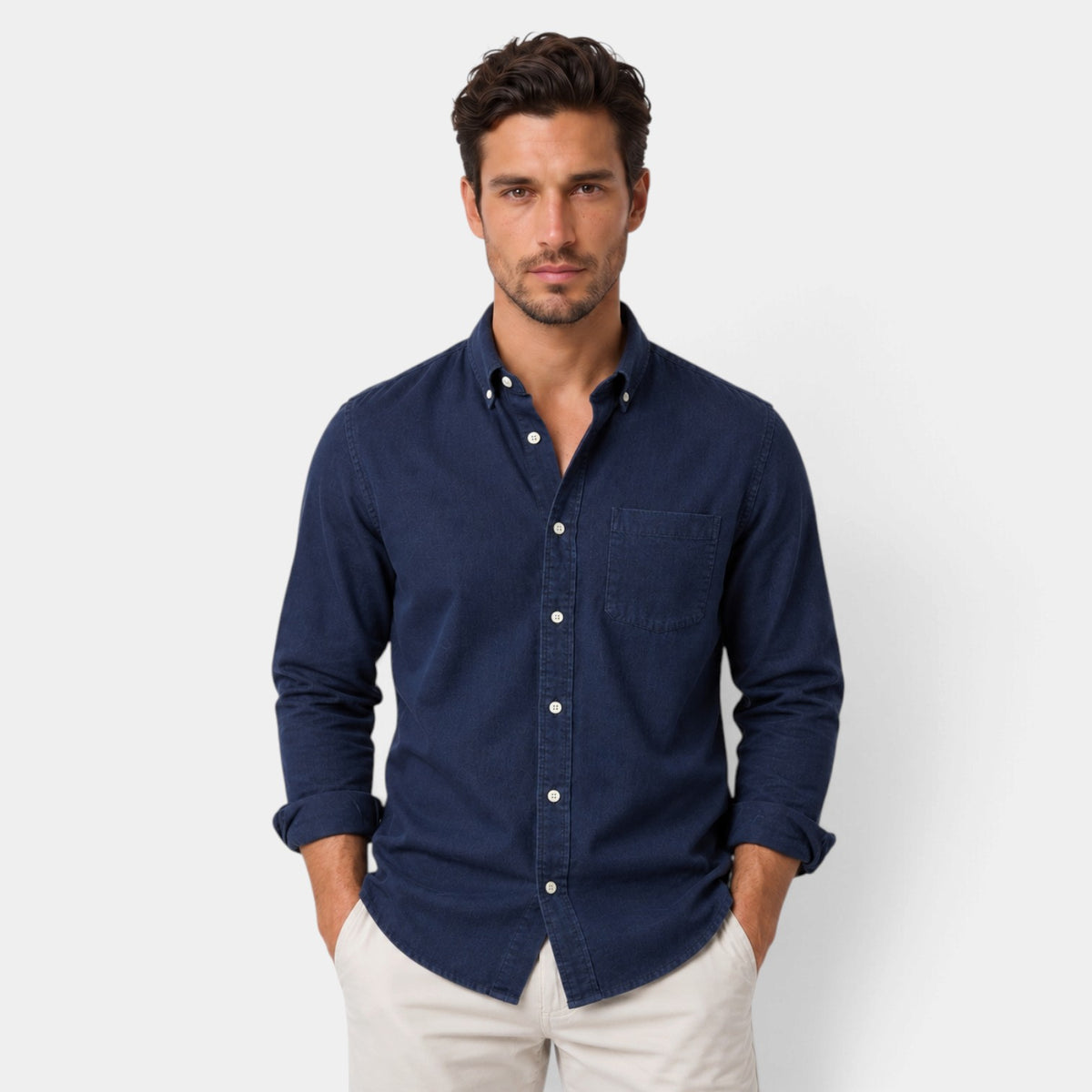 Men's Casual Relaxed Fit Long Sleeve Shirt