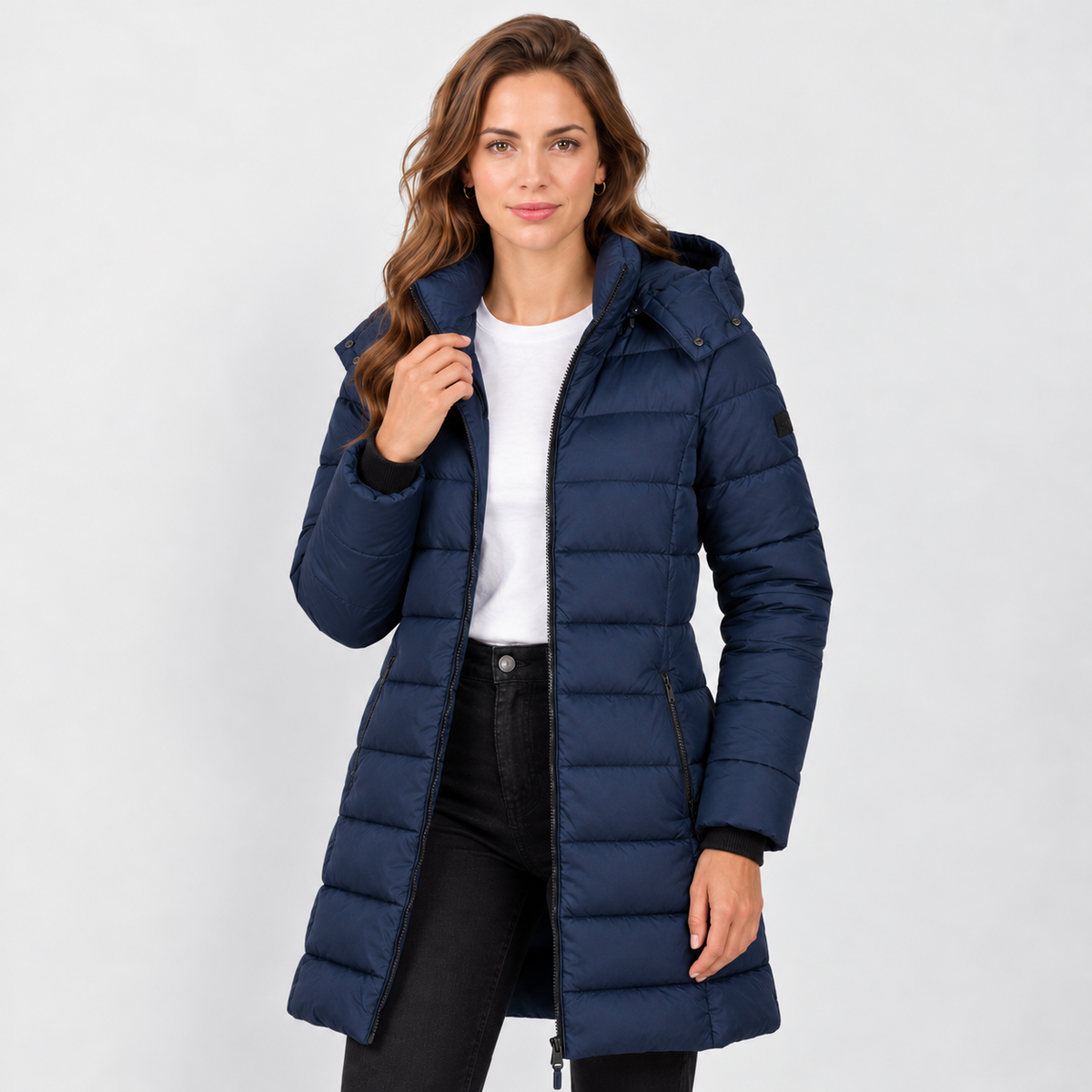 Chaqueta Acolchada con Capucha para Mujer, Abrigo de Invierno
