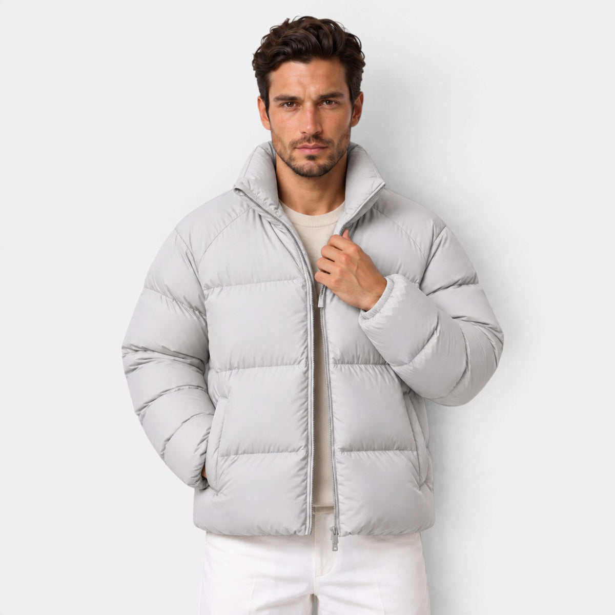 Chaqueta Acolchada Corta Unisex Ligera para Invierno