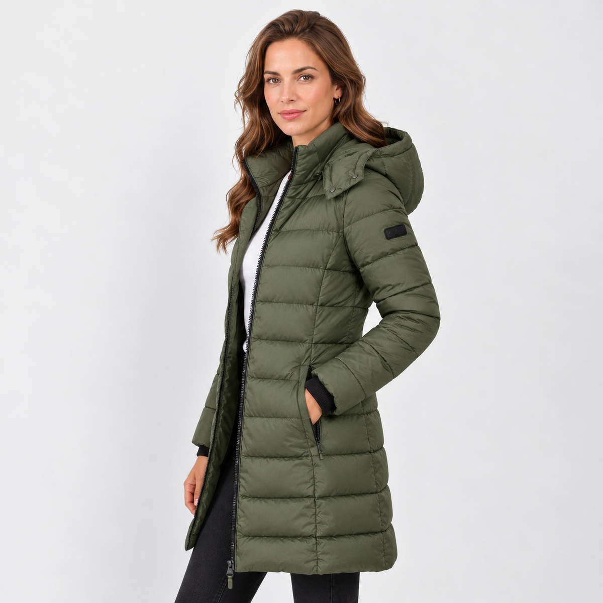 Chaqueta Acolchada con Capucha para Mujer, Abrigo de Invierno
