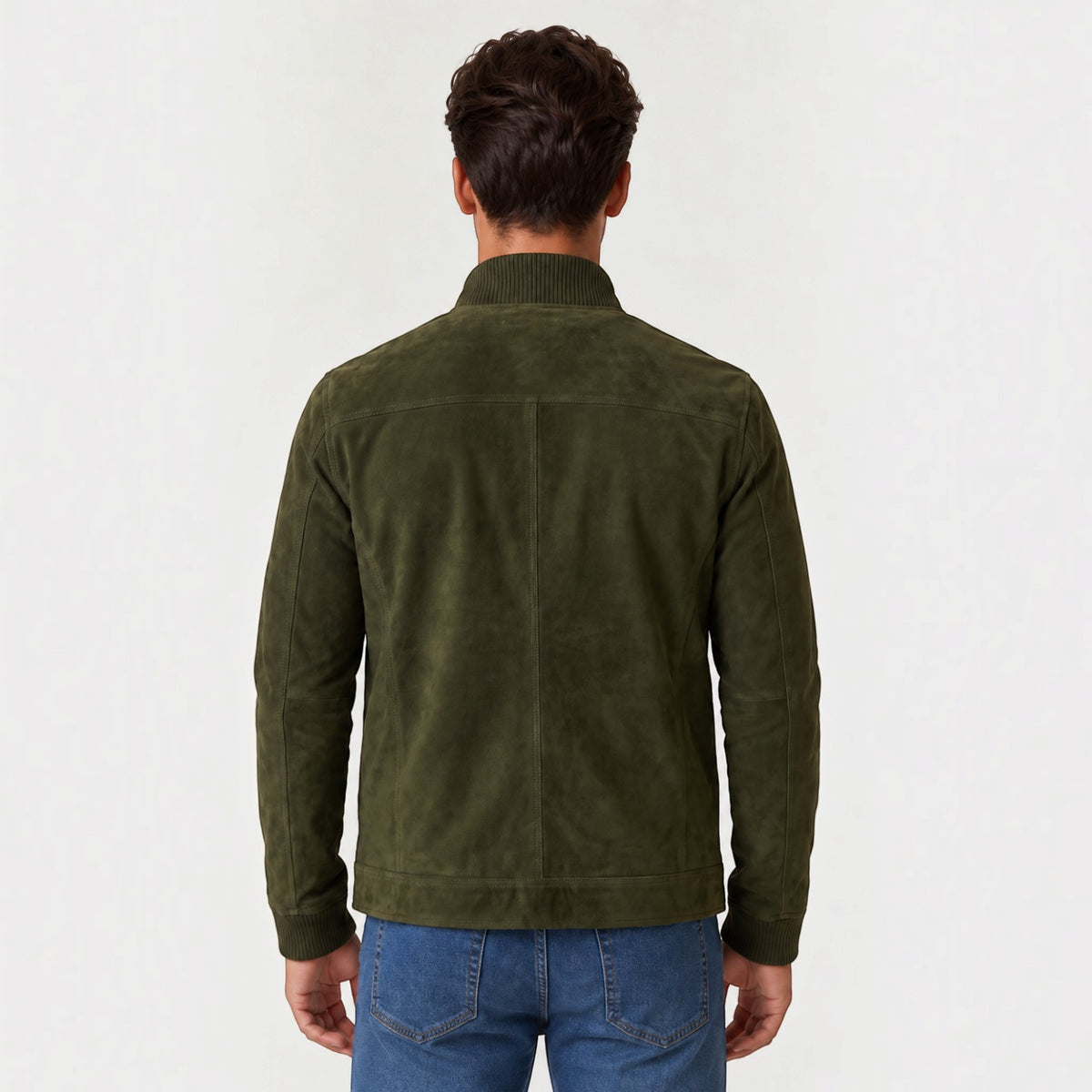 Men's Faux Suede Button-Up Trucker Jacket
