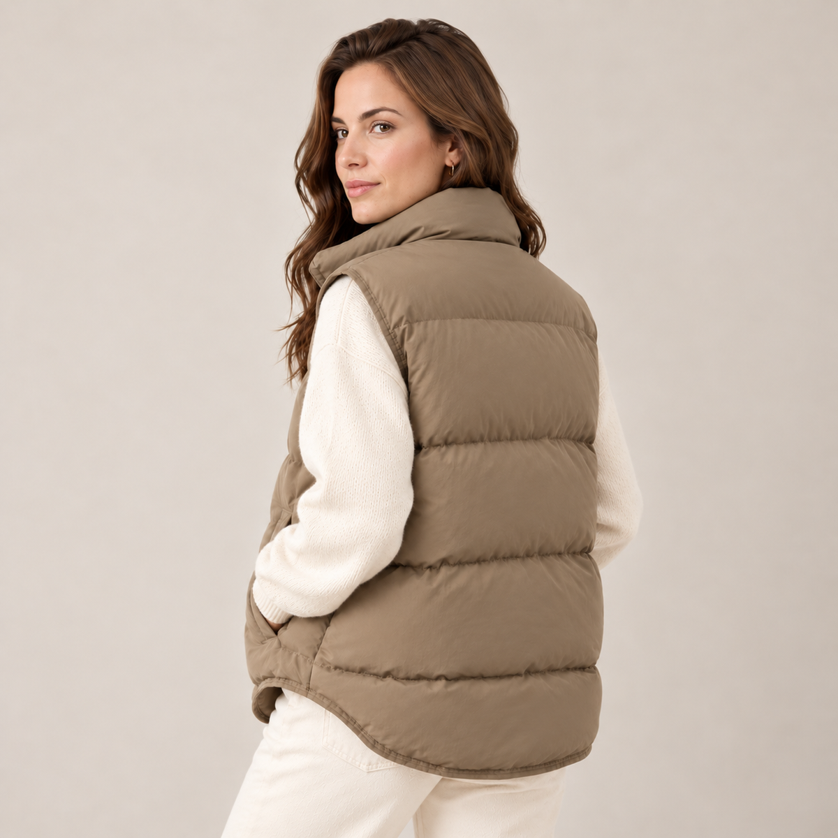 Women's Quilted Puffer Vest - Sleeveless Zip-Up Gilet