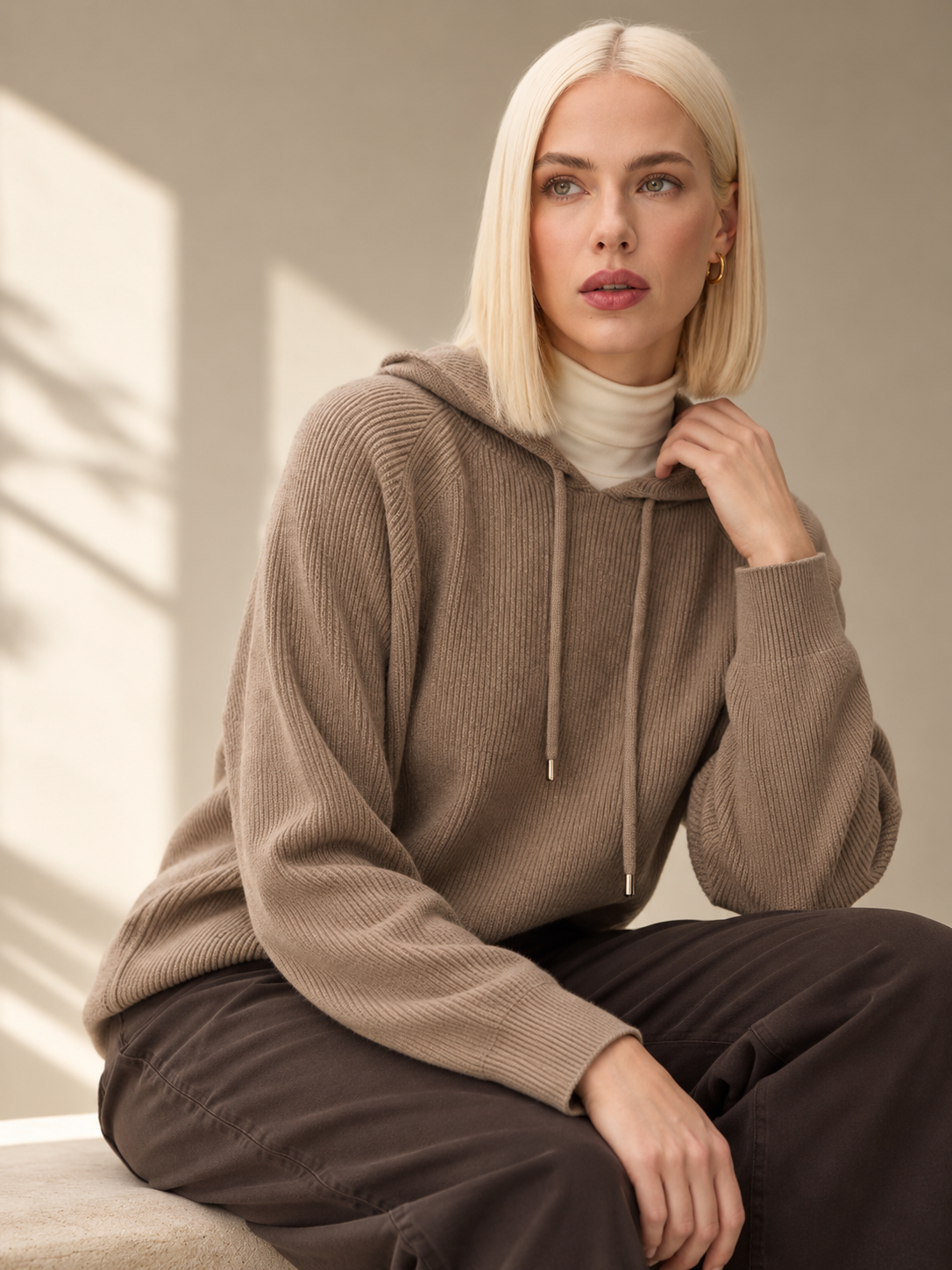 Sudadera Mujer Clásica de Cachemira con Capucha