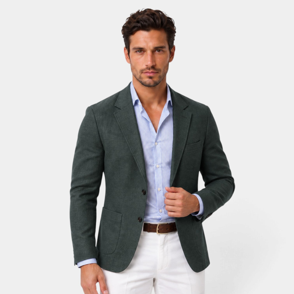 Blazer de Punto Flexible para Hombre Estilo Smart Casual