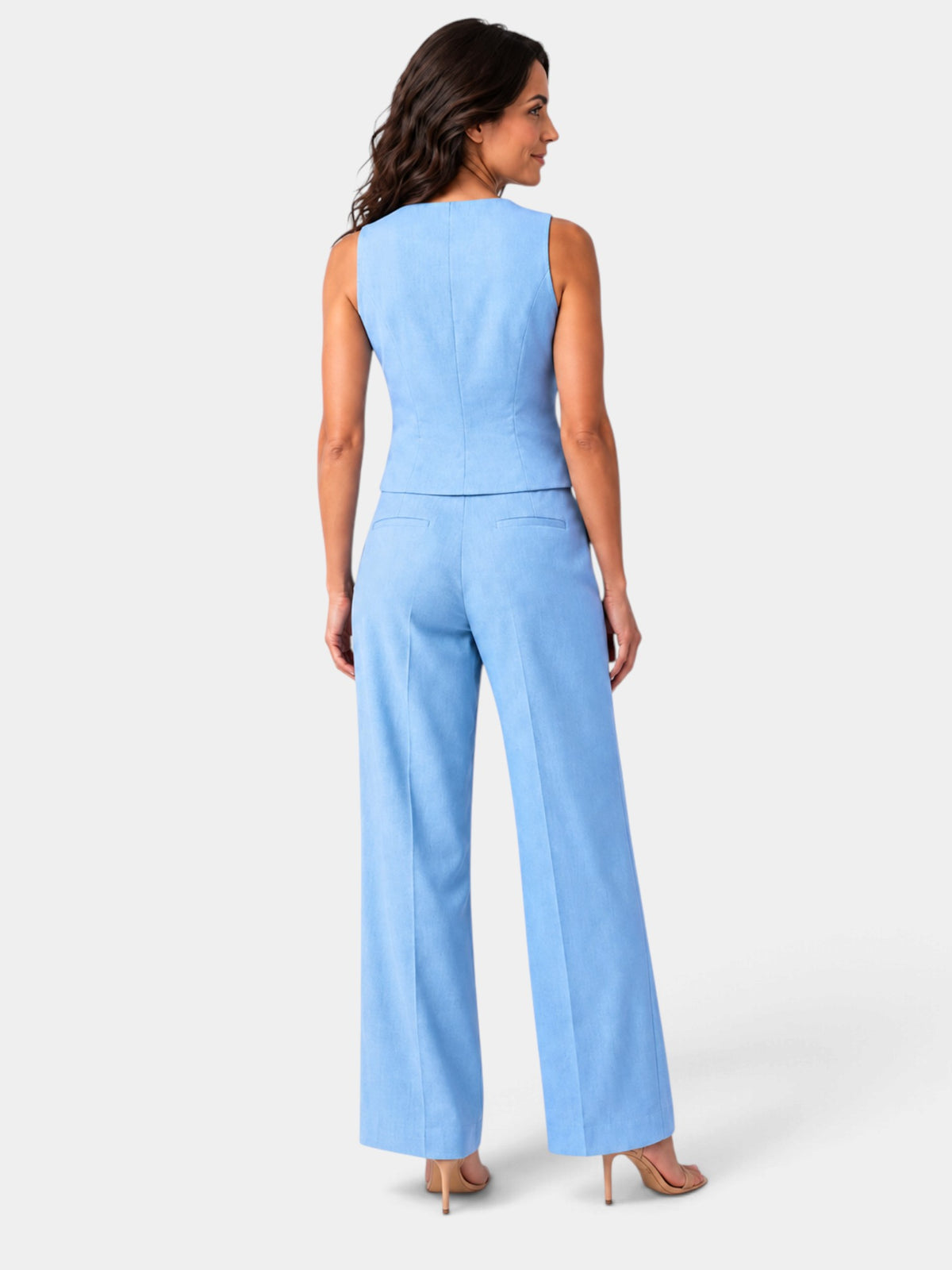 Conjunto Mujer Chaleco y Pantalón Ancho