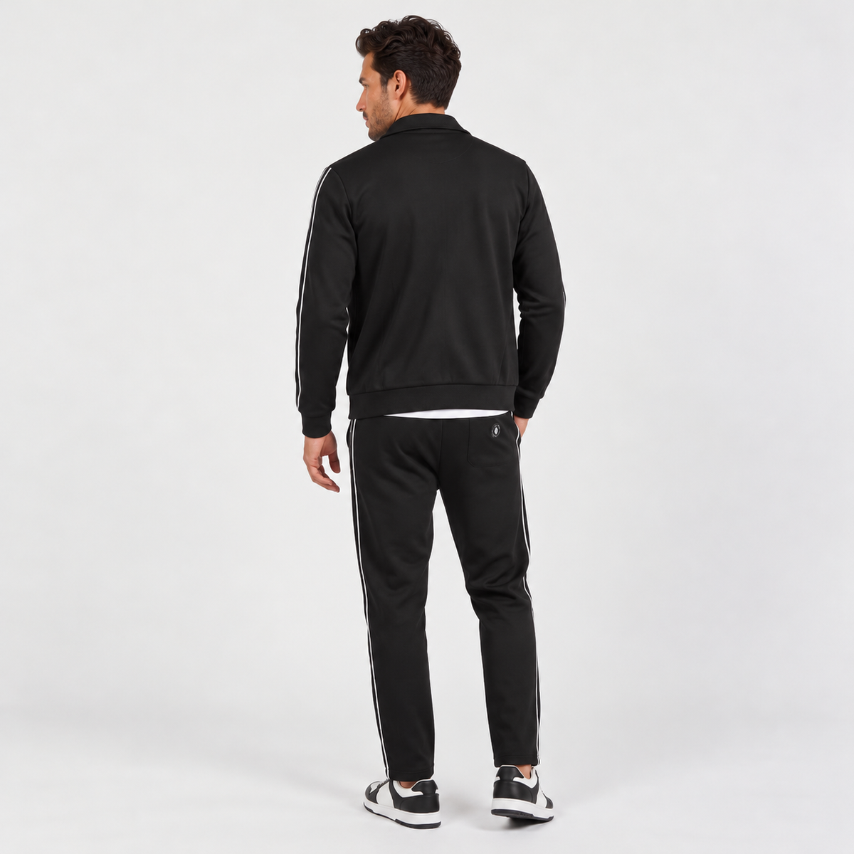 Men's Full-Zip Tracksuit Set - Jacket and Jogger Pants
