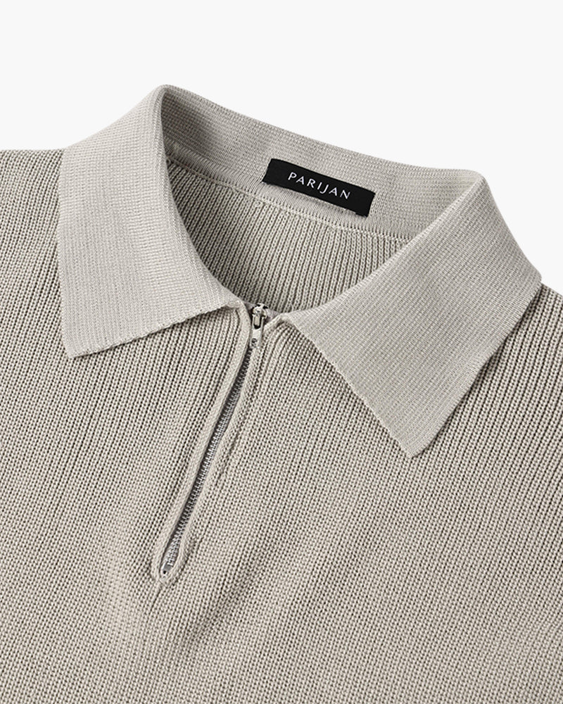 Jersey Cremallera Hombre de Punto Acanalado