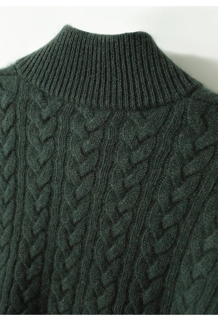 Jersey Mujer de Cachemira Trenzado con Botones