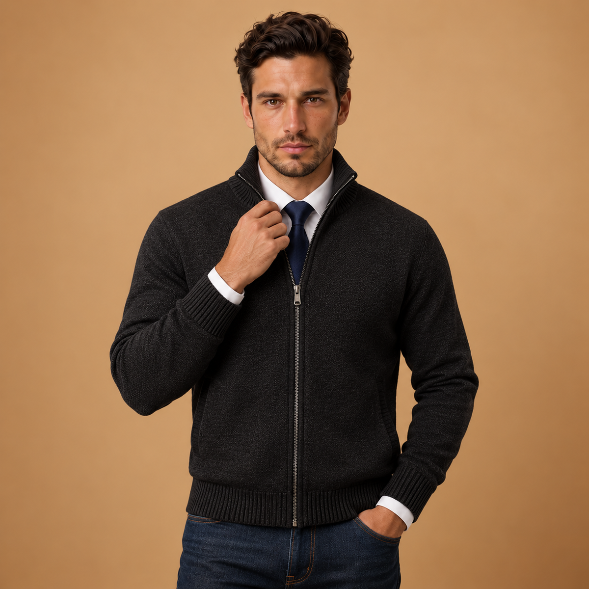Men's Full-Zip Knit Cardigan Sweater - Classic Fit