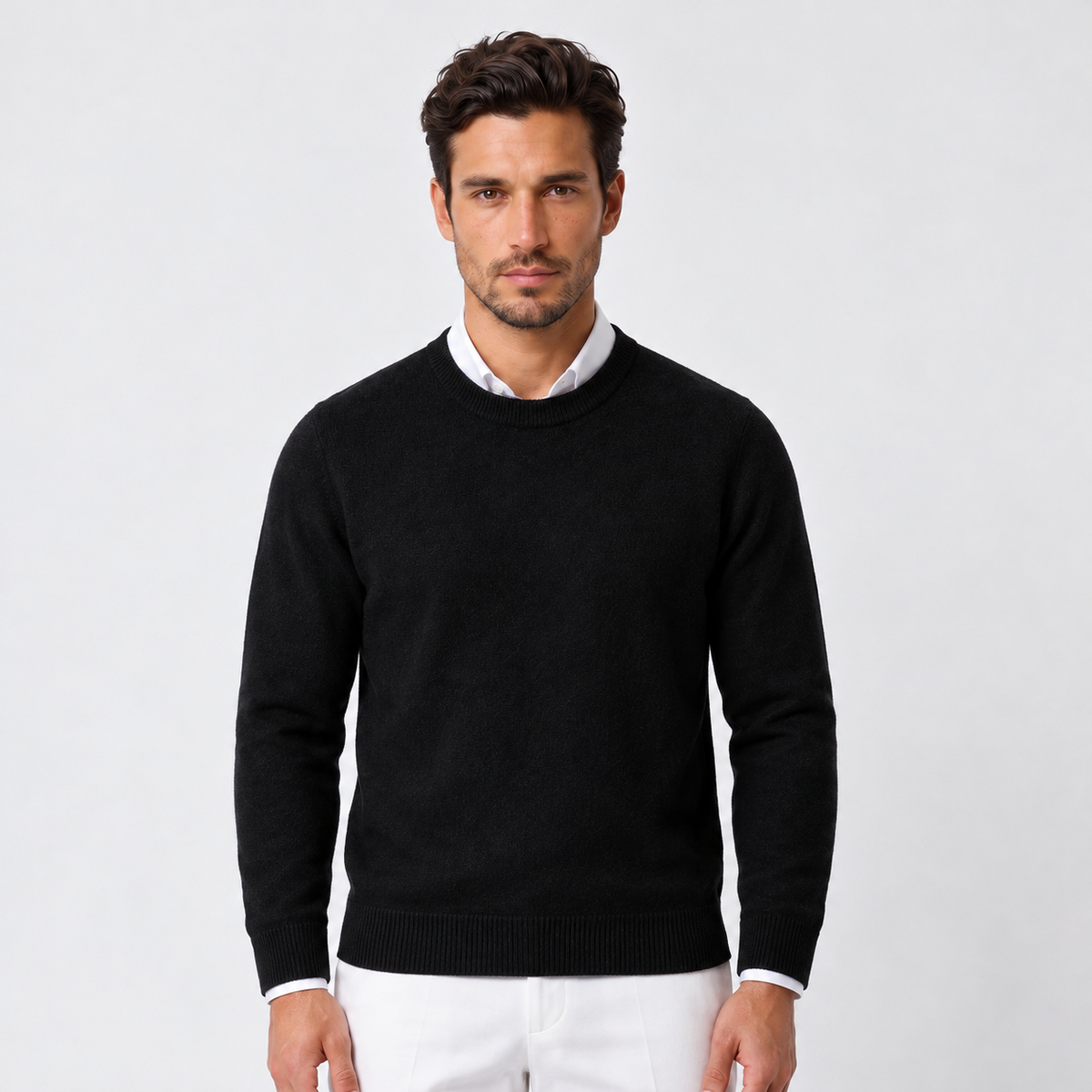 Men's Cashmere Crew Neck Sweater - Classic Pullover