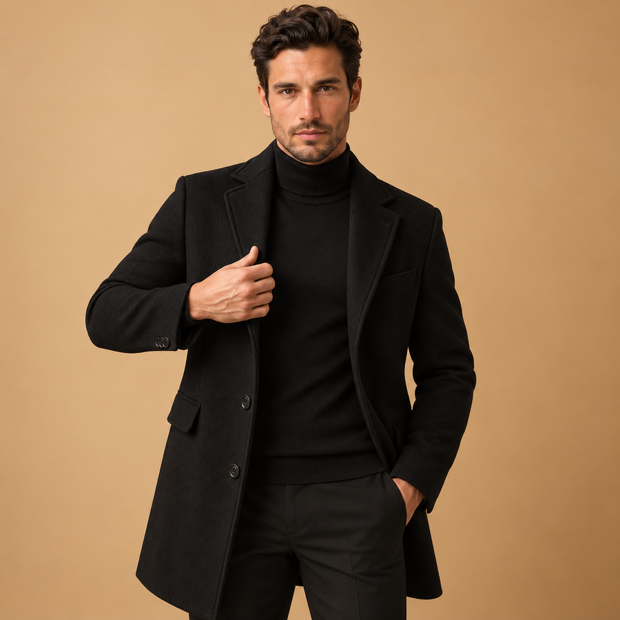 Abrigo Hombre Formal de Invierno con Solapas