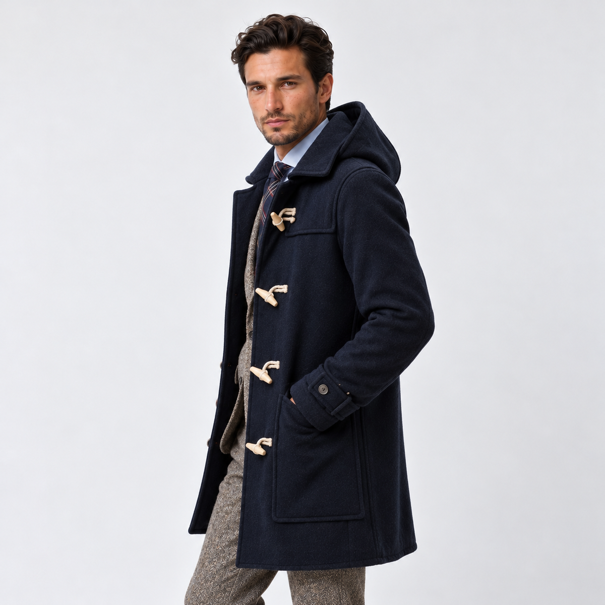 Abrigo Trenca con Capucha para Hombre