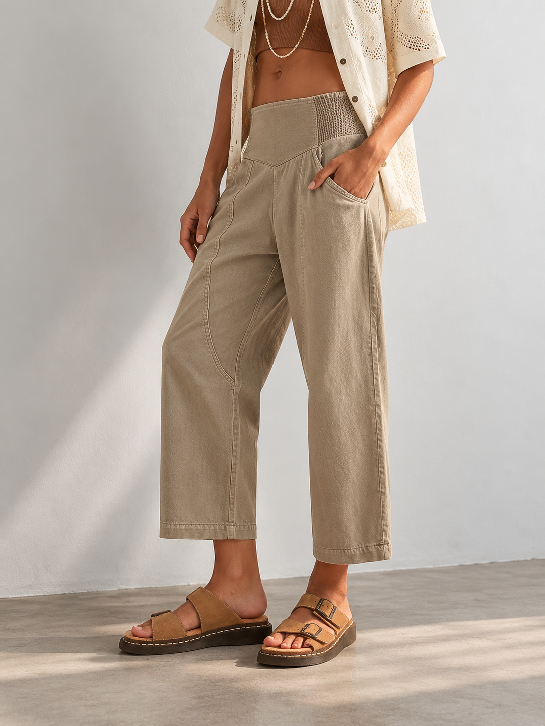 Pantalón Mujer Ancho Estilo Harén