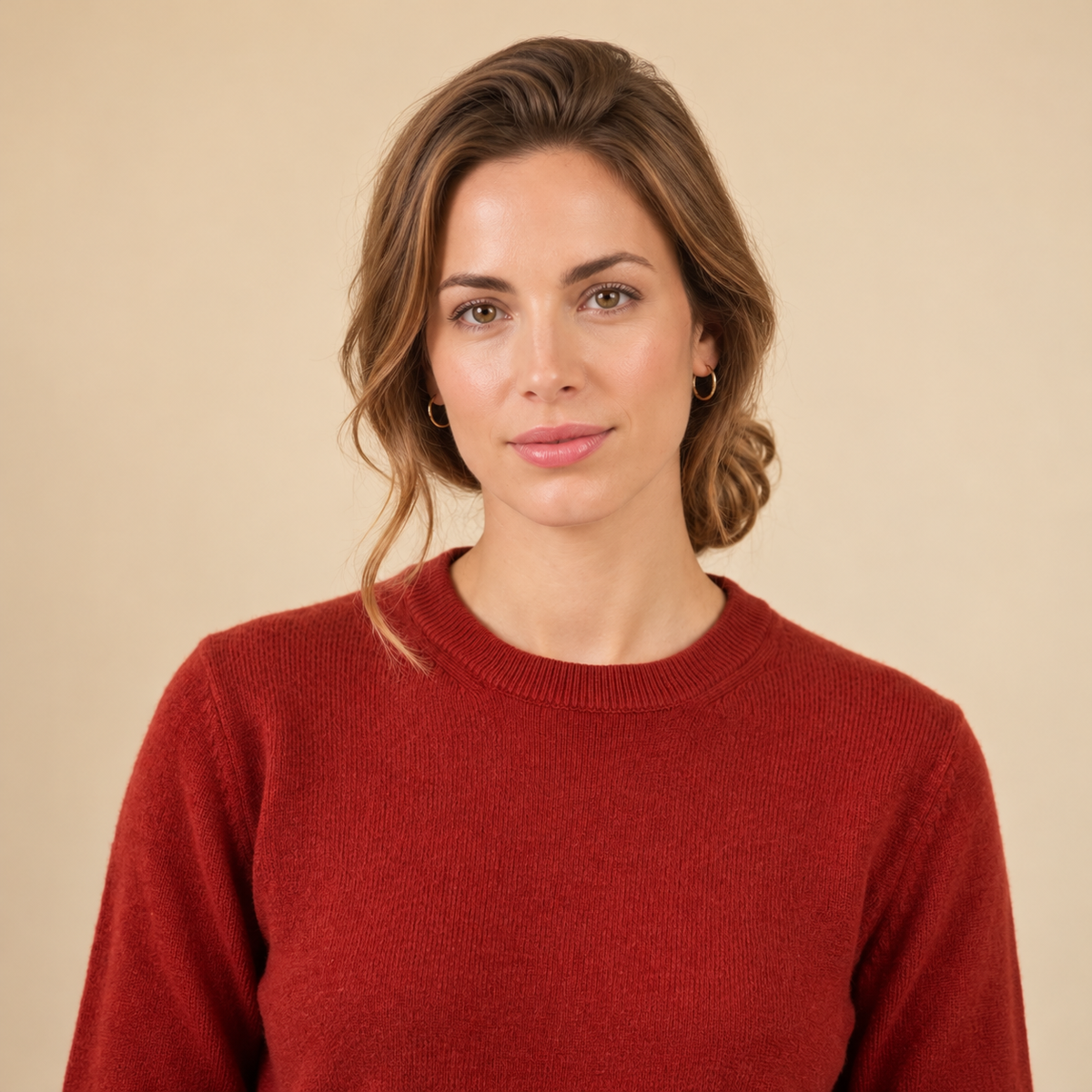 Jersey de Cuello Redondo de Cashmere Puro para Mujer