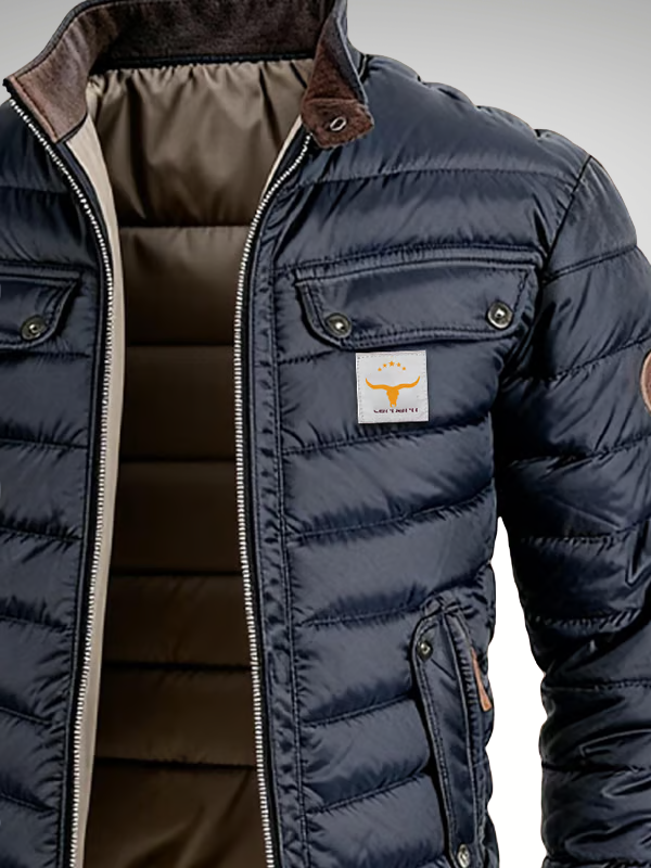 Chaqueta Bomber Acolchada Hombre con Bolsillos de Solapa