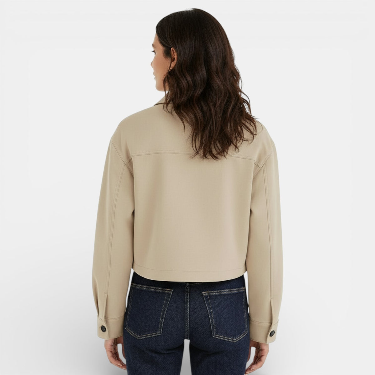 Women's Faux Suede Cropped Jacket - Short Casual Jacket