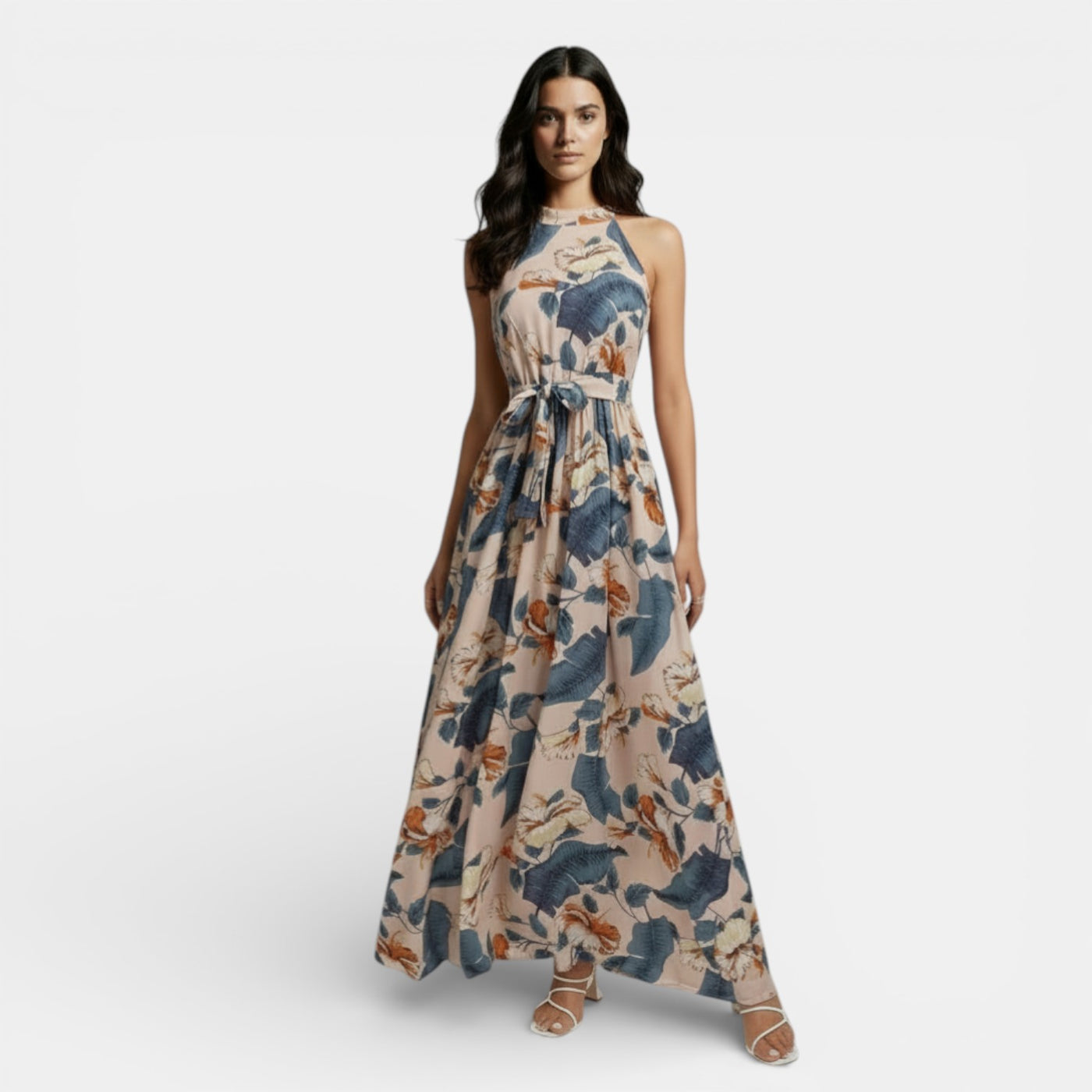 Long Boho High-Waisted Dress
