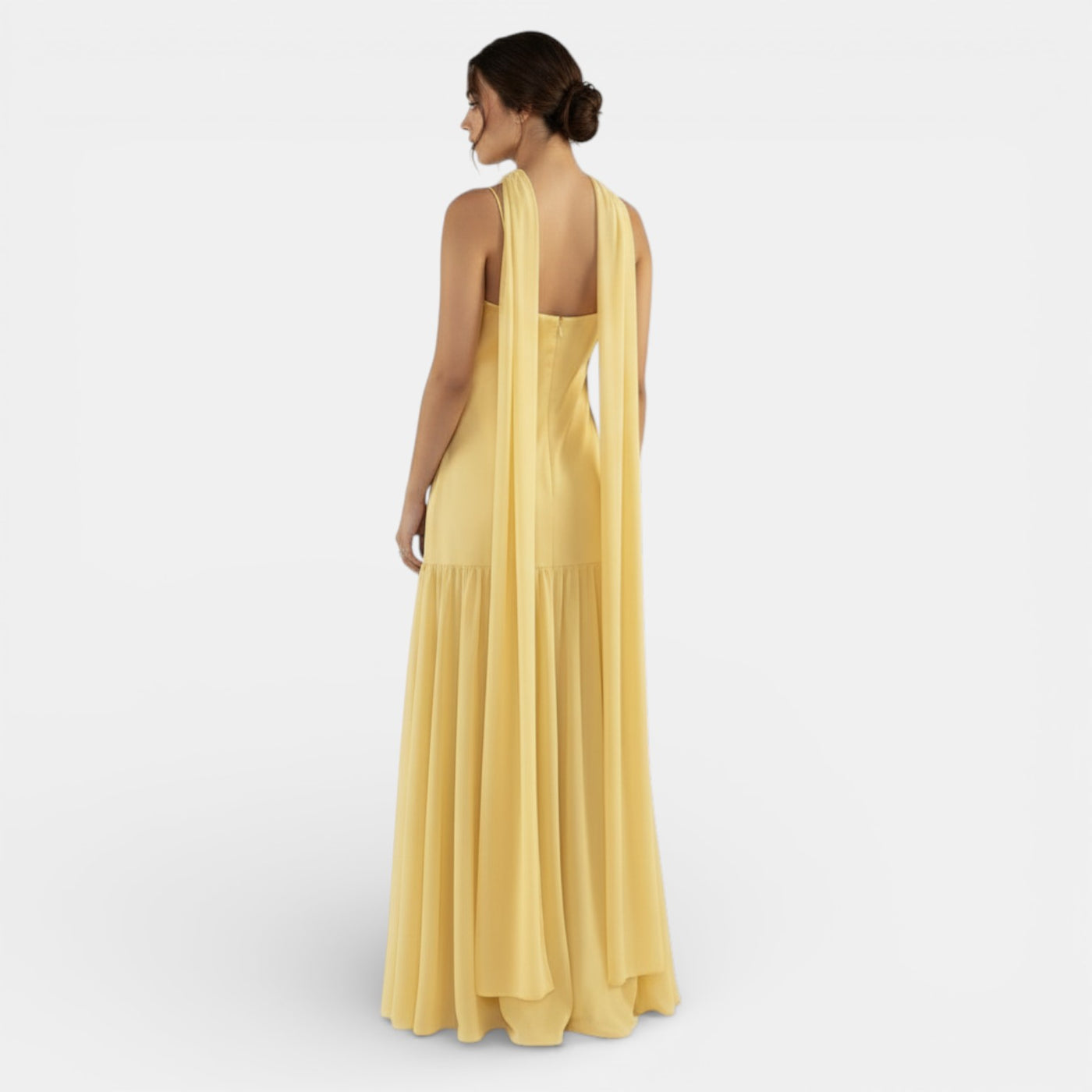 Women's Satin and Chiffon Strappy Dress