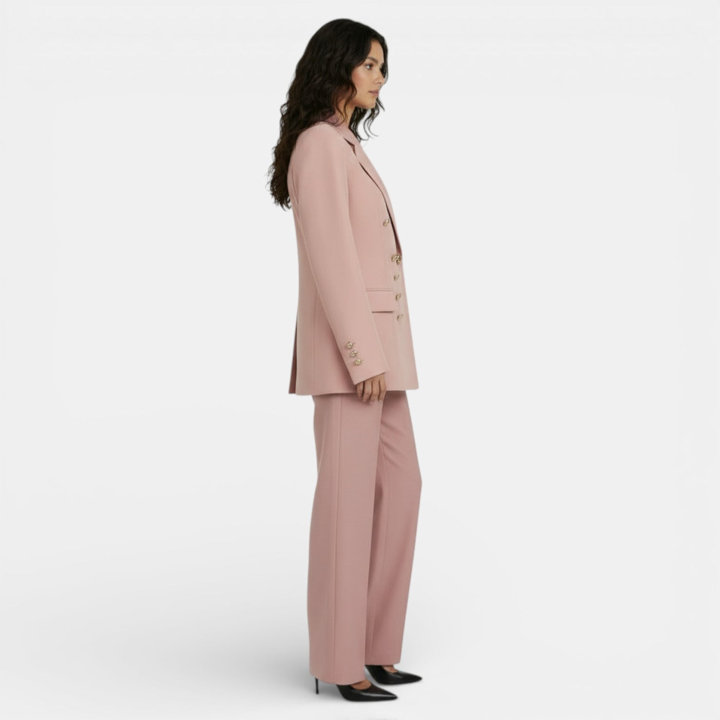 Conjunto Mujer Blazer Entallado y Pantalón Slim