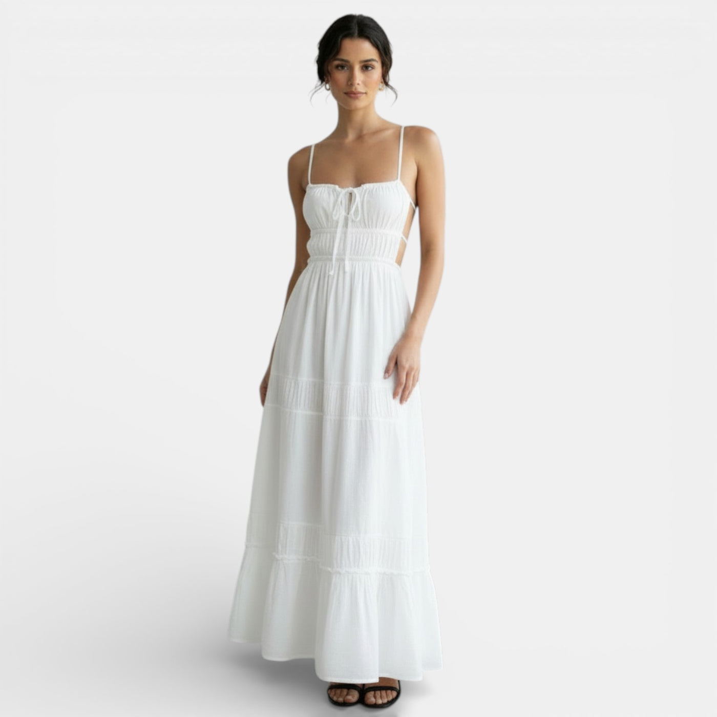 Backless Maxi Dress with Straps