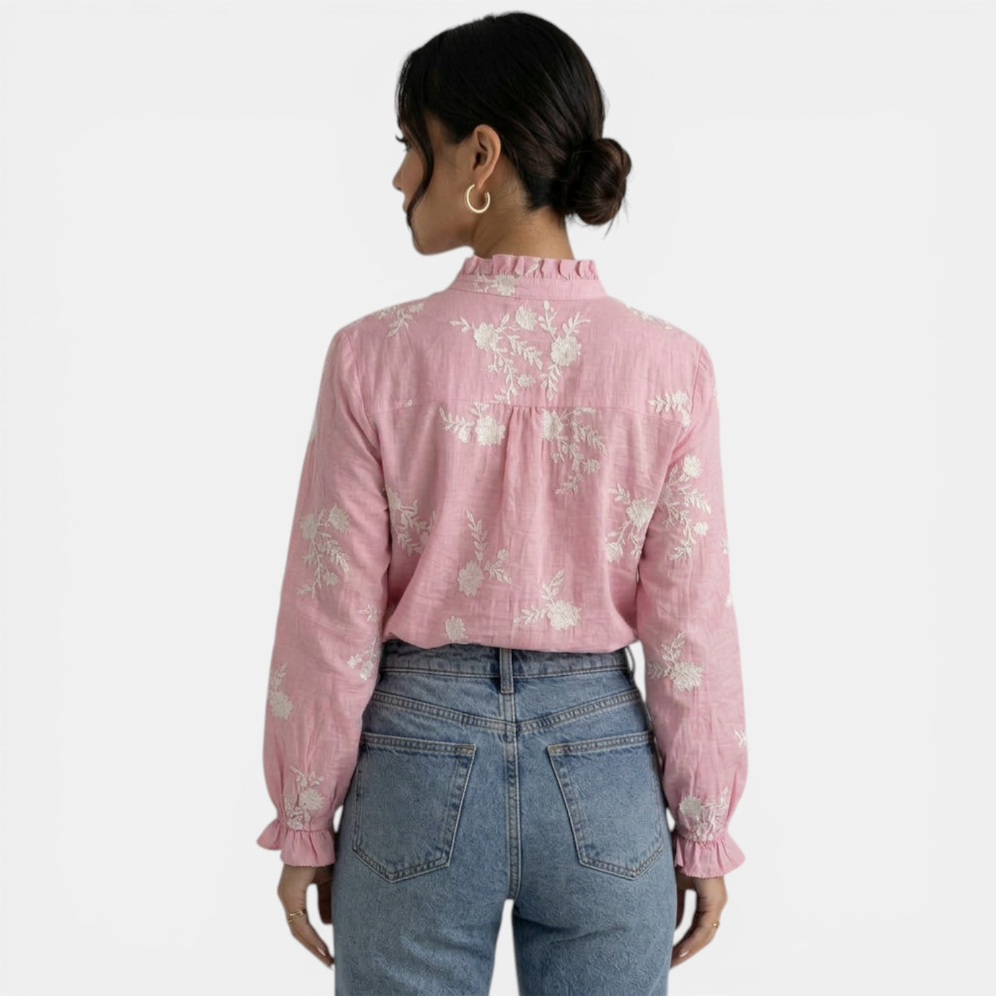 Camisa Rosa Estampada Mujer