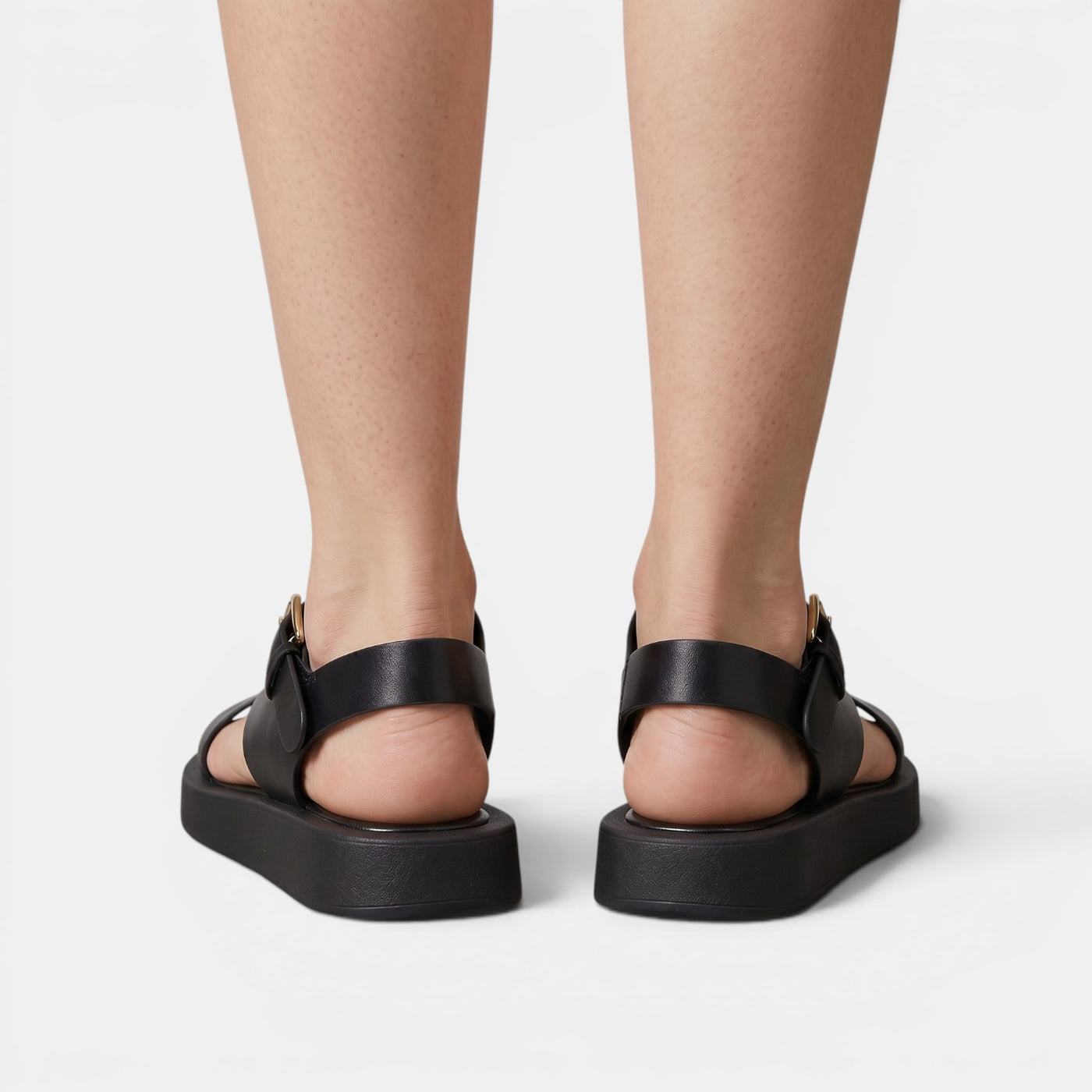 Women's Leather Crossover Platform Sandals