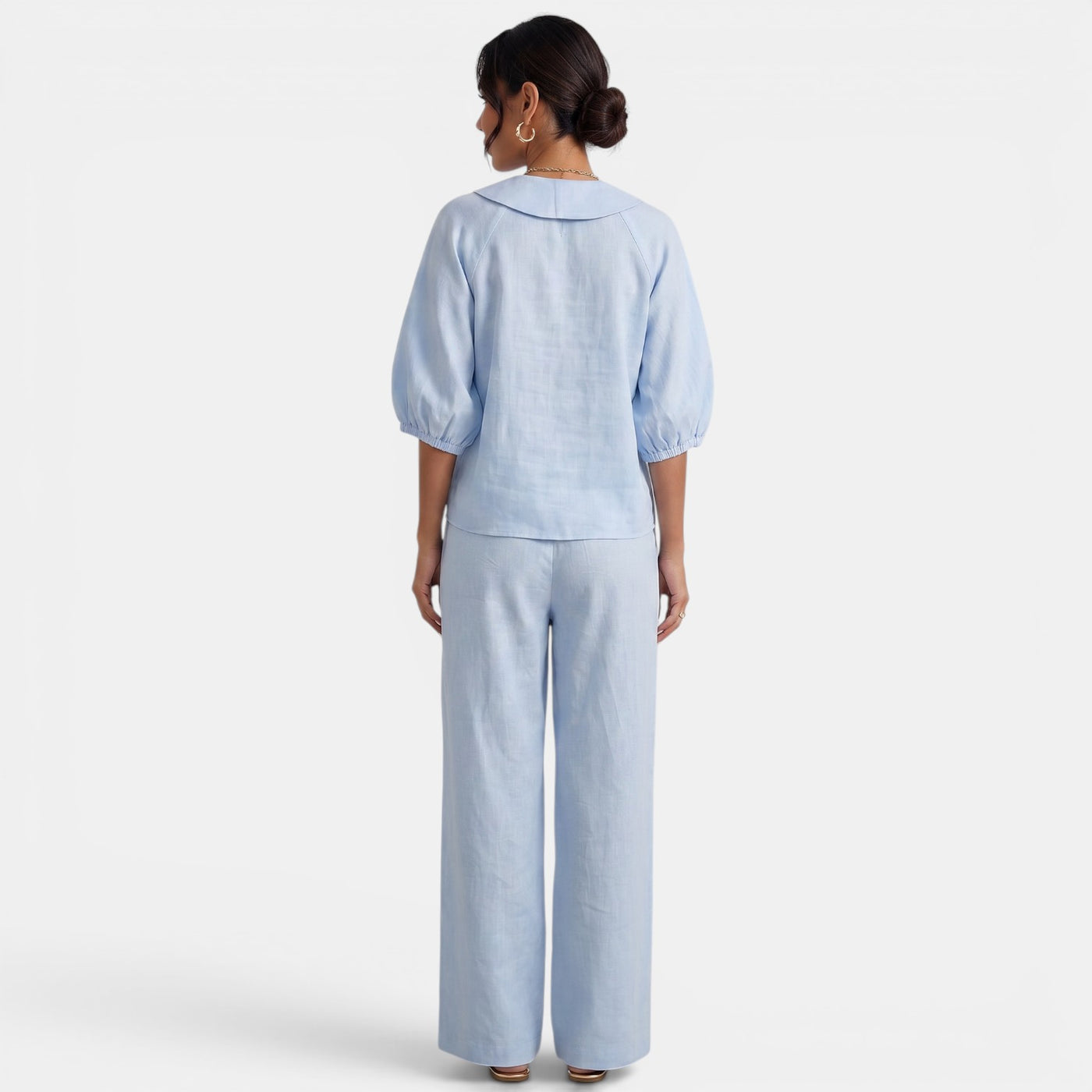 Linen Summer Puff Sleeve Set