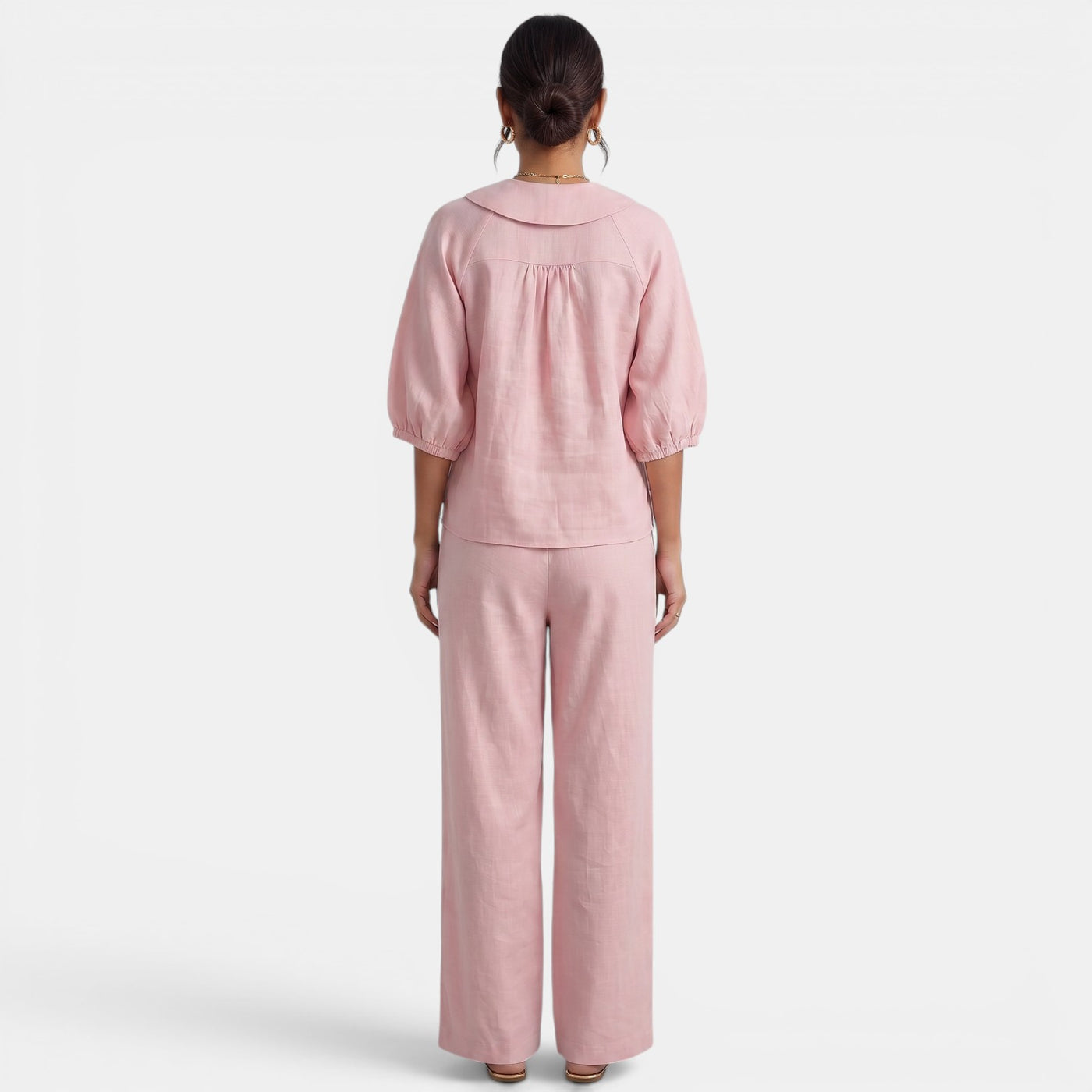 Linen Summer Puff Sleeve Set