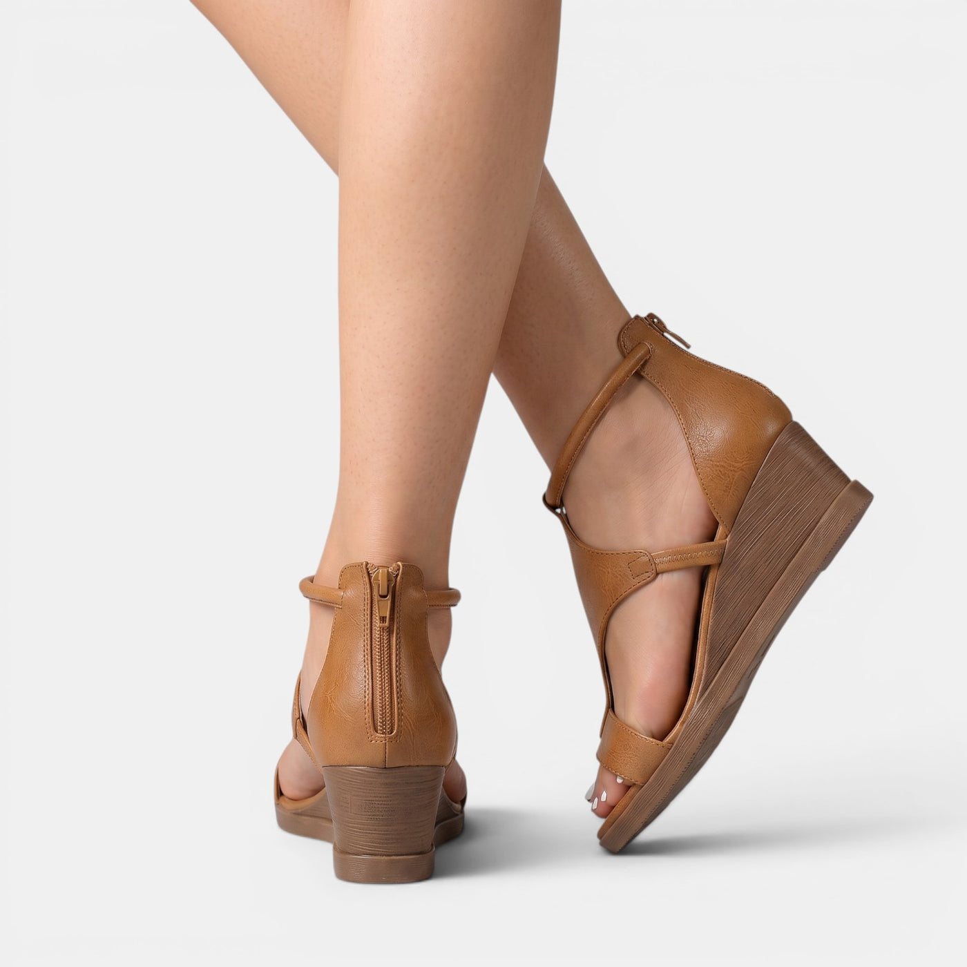 Women's Leather Summer Wedge Sandals