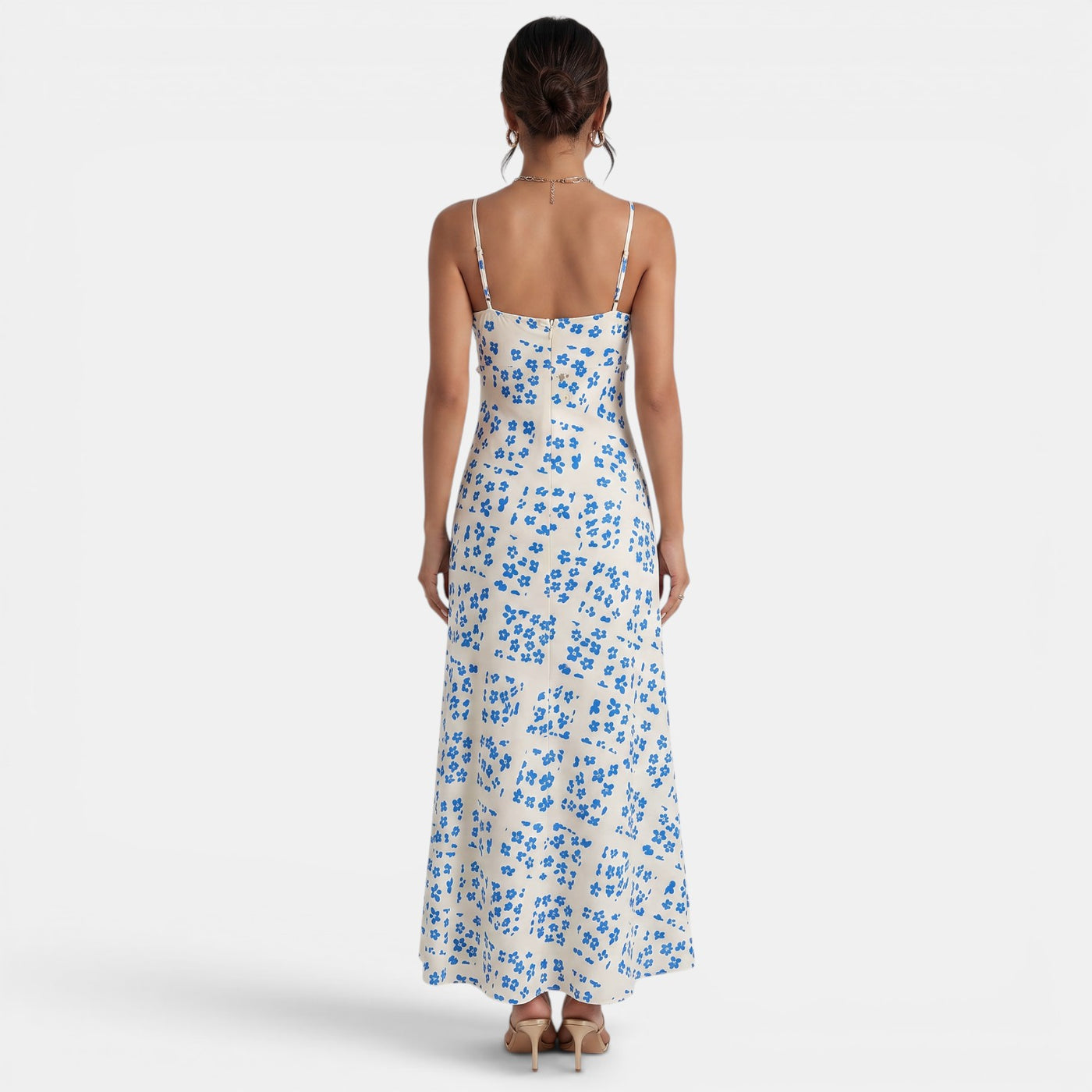 Blue Floral Summer Maxi Dress