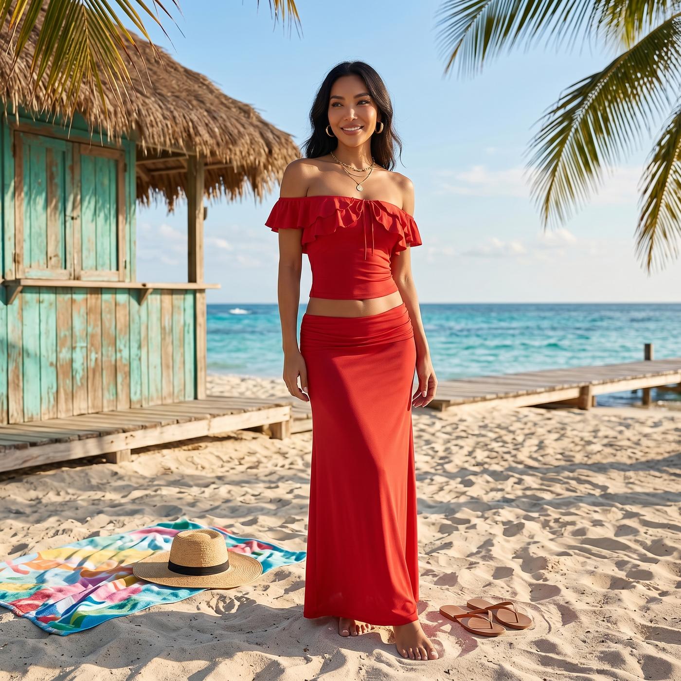 Red Beach Summer Set