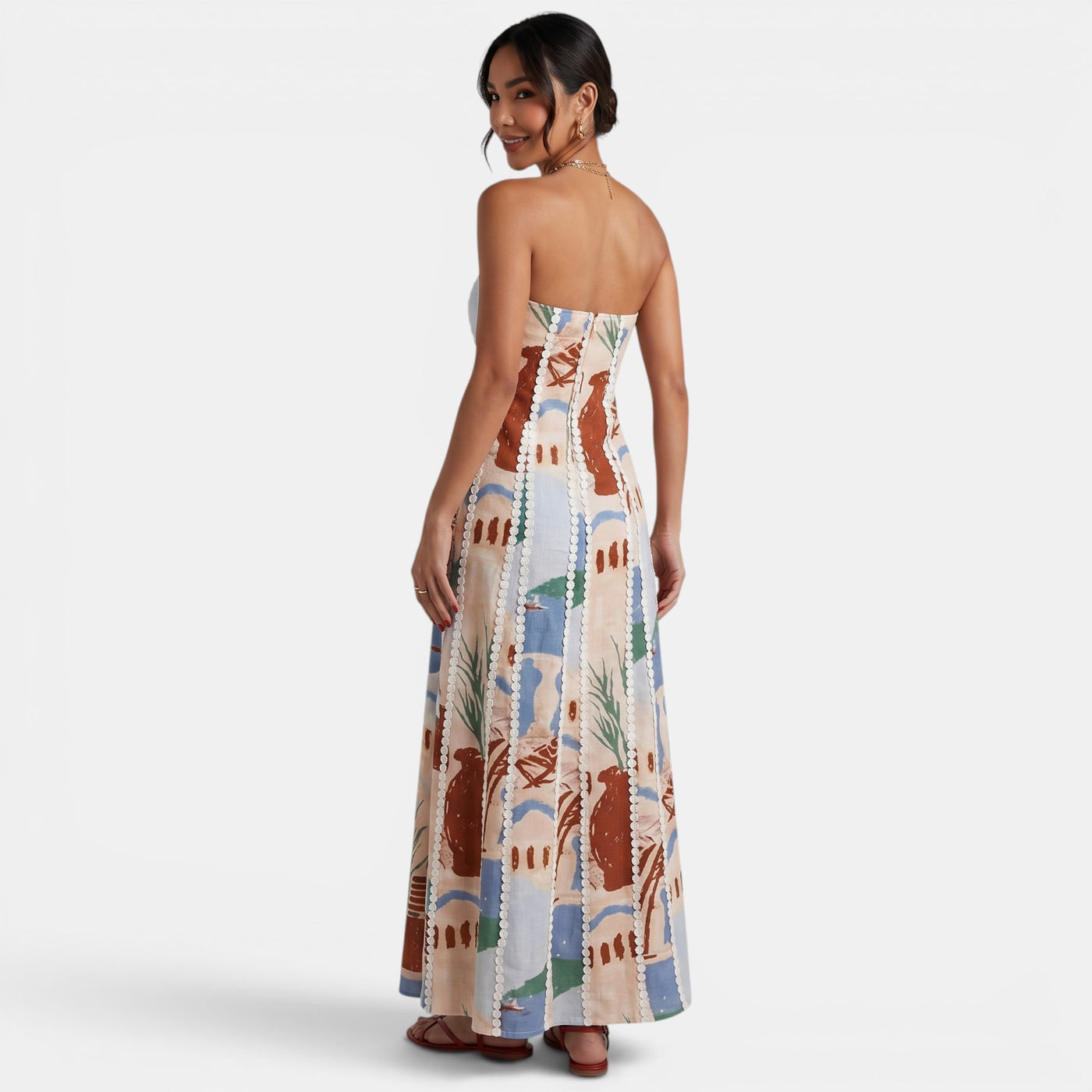 Multicolor Lace Long Summer Dress