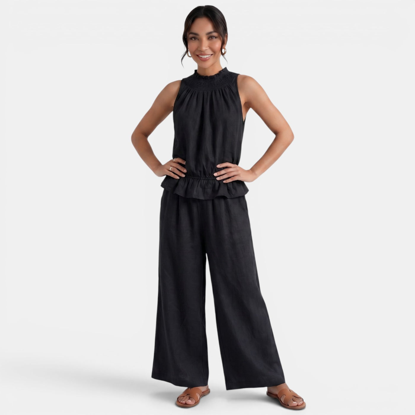Women's Sleeveless Linen Set for Summer