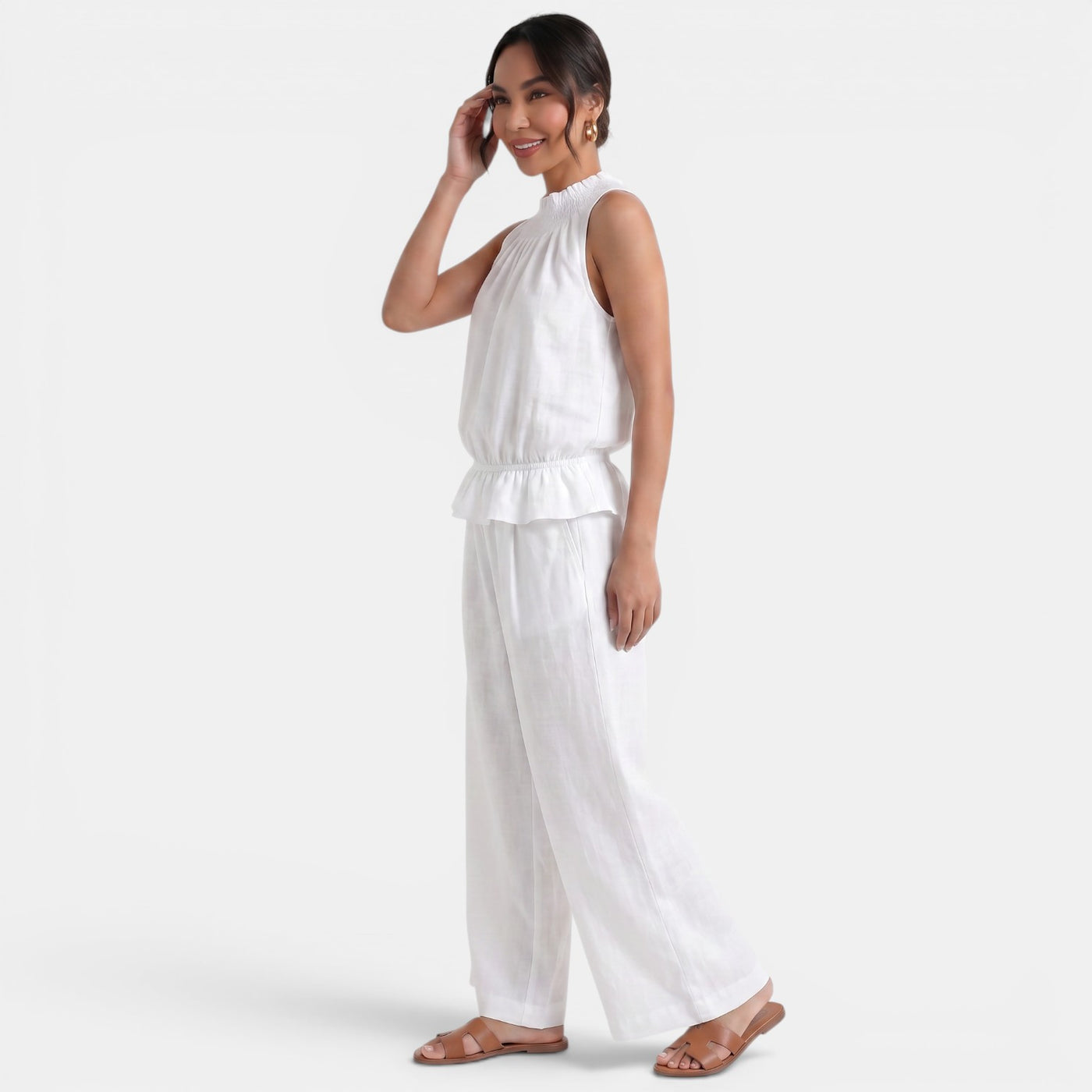 Women's Sleeveless Linen Set for Summer