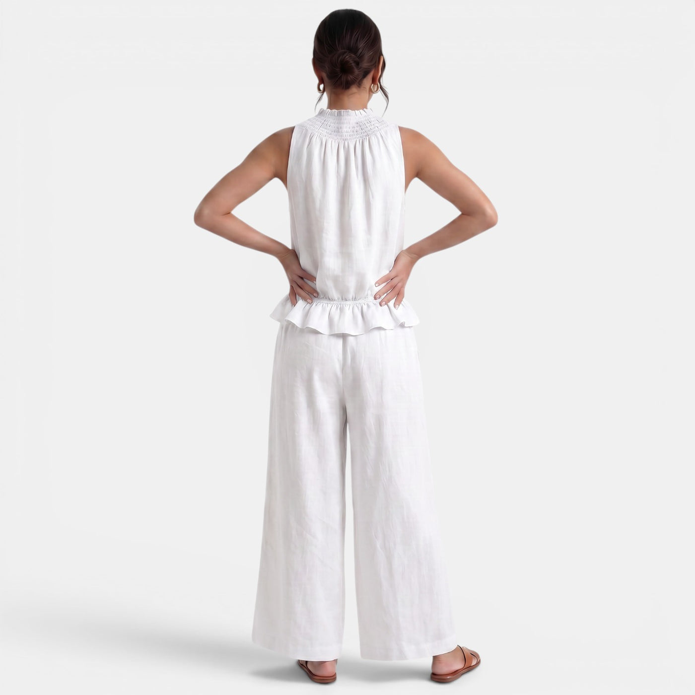 Women's Sleeveless Linen Set for Summer