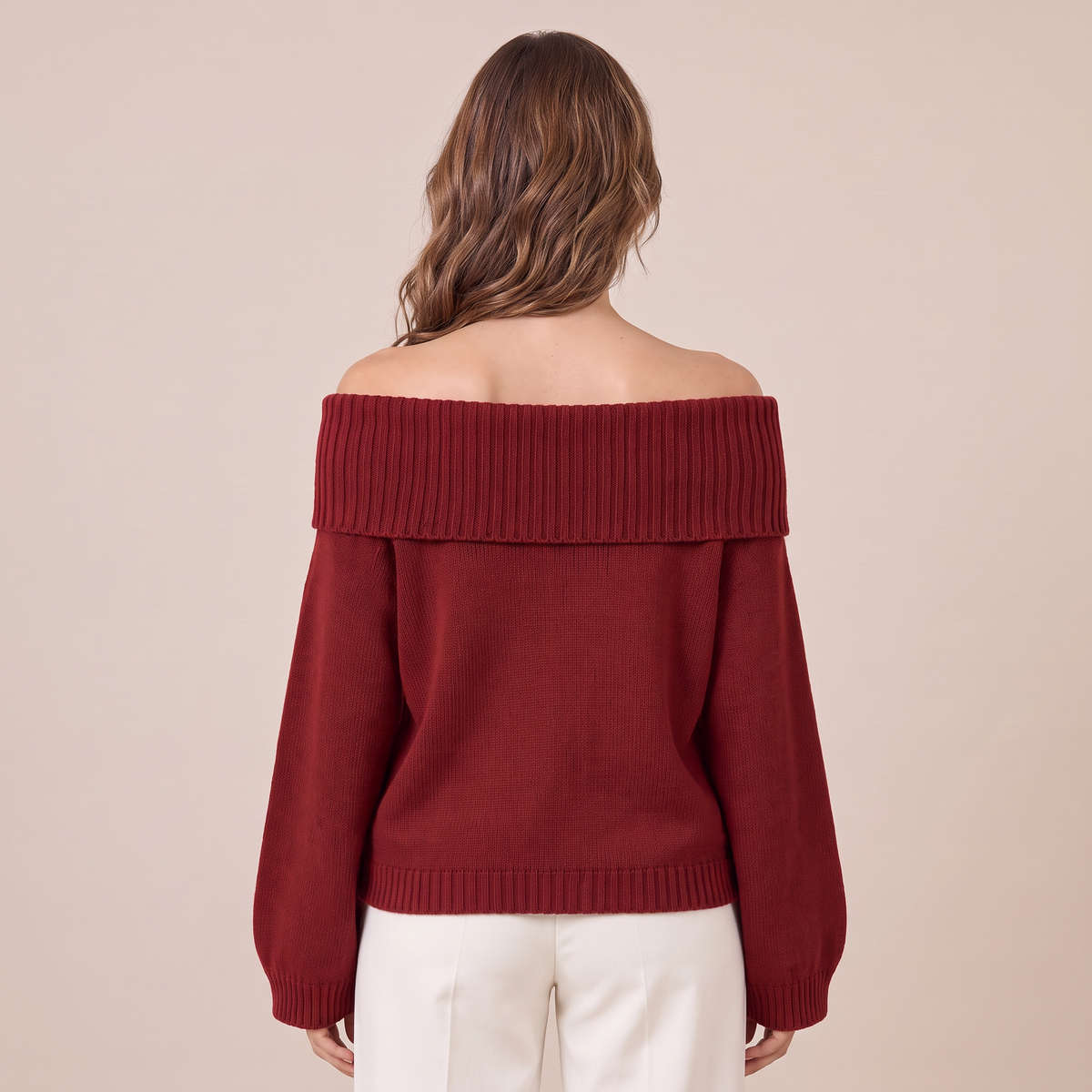 Women's Relaxed Knit Off-the-Shoulder Sweater - Slouchy Pullover