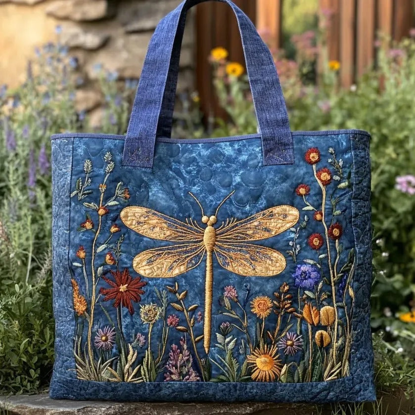Women's Handmade Quilted Tote Bag - Dog, Cat and Floral Prints