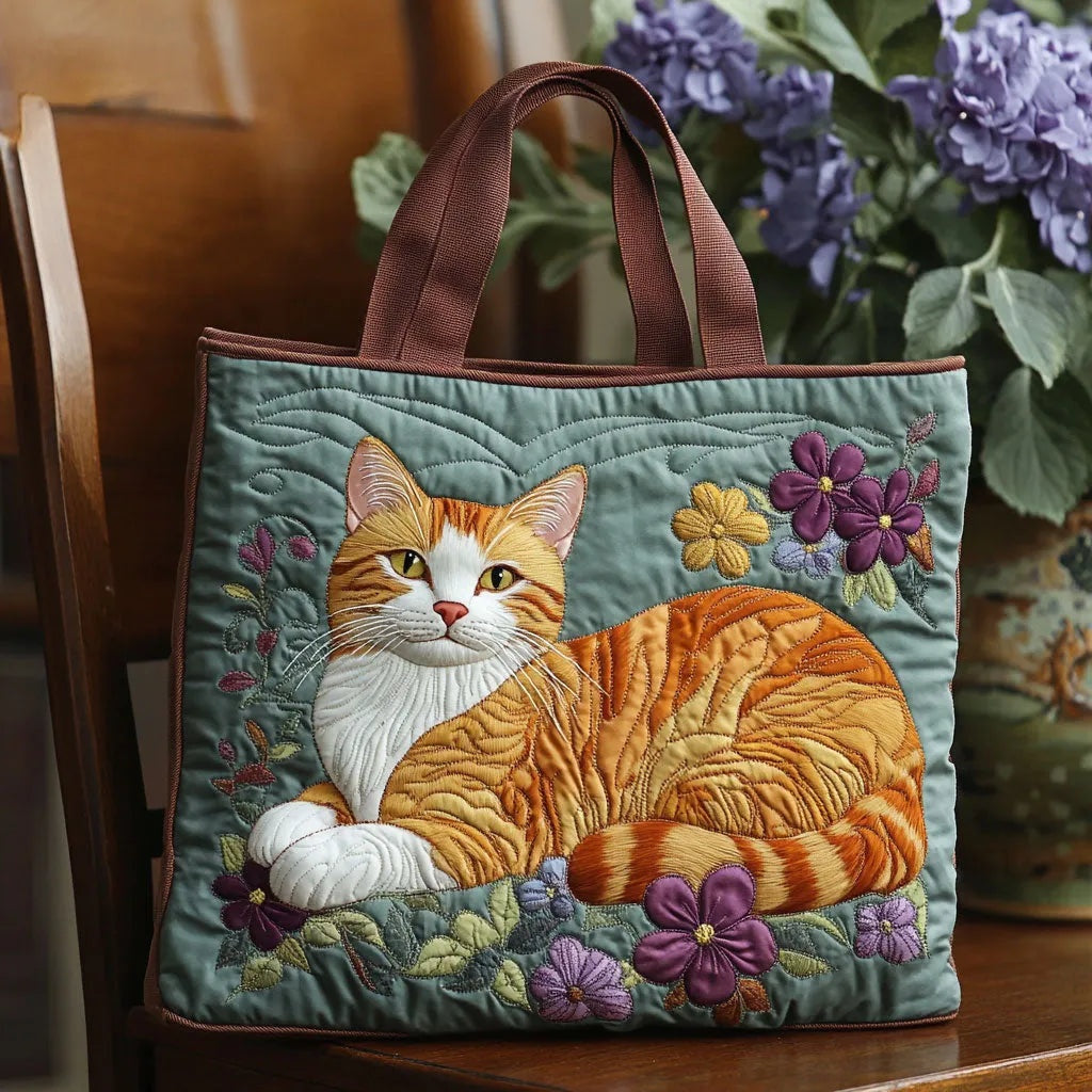Women's Handmade Quilted Tote Bag - Dog, Cat and Floral Prints