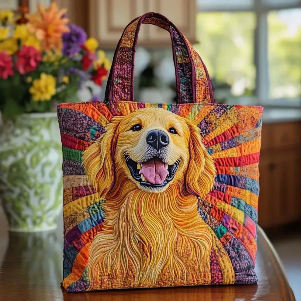 Women's Handmade Quilted Tote Bag - Dog, Cat and Floral Prints