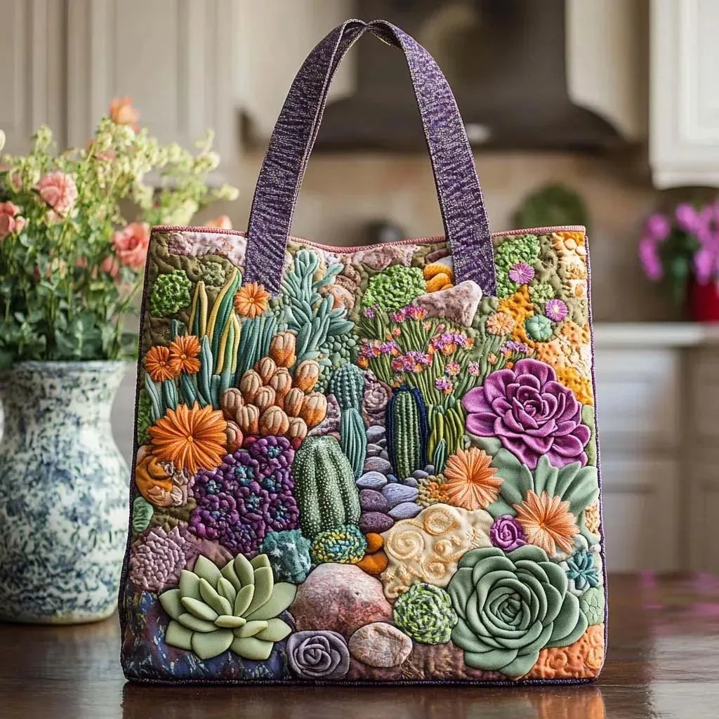 Women's Handmade Quilted Tote Bag - Dog, Cat and Floral Prints