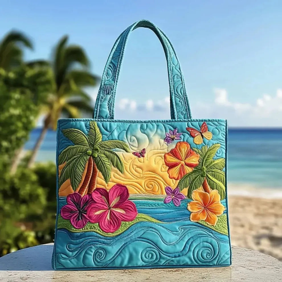Women's Handmade Quilted Tote Bag - Dog, Cat and Floral Prints
