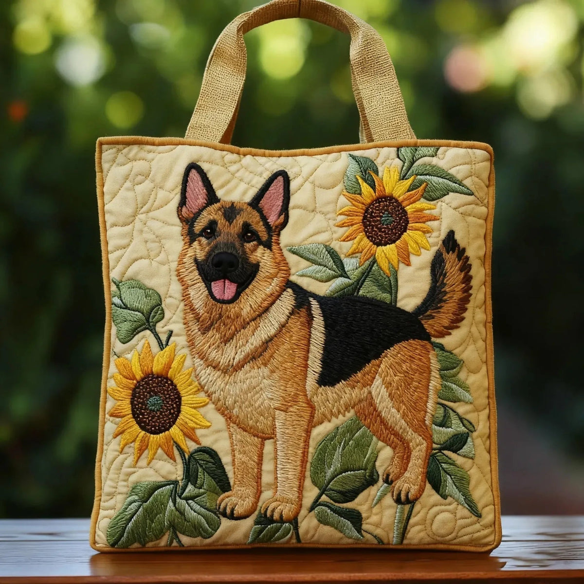 Women's Handmade Quilted Tote Bag - Dog, Cat and Floral Prints