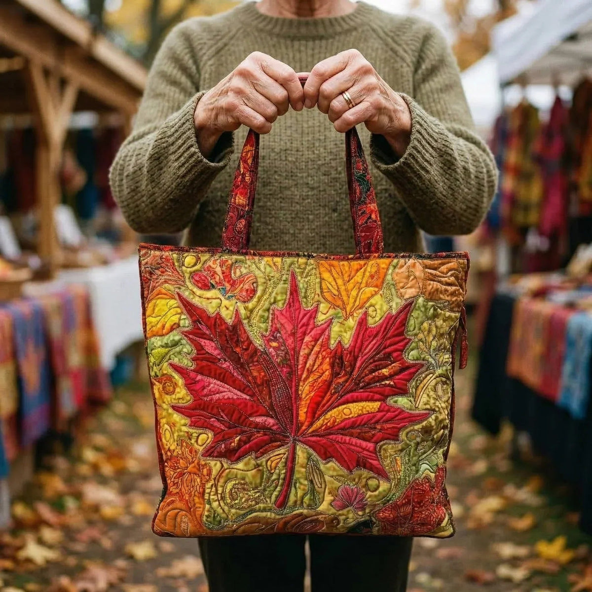 Women's Handmade Quilted Tote Bag - Dog, Cat and Floral Prints